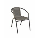 Градински стол метал / PVC ратан SC-037 сив / черен