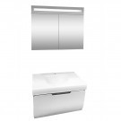 Комплект долен шкаф с умивалник и горен шкаф с LED огледало Макена Малага