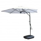 Градински чадър Лале с LED осветление UMB-006B бяло и бежово райе 