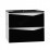 Конзолен PVC шкаф с умивалник Криста, черно-бял