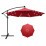 Градински чадър с LED осветление и метална основа My Garden TLB017 10F червен 300см