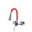 Едноръкохватков смесител за кухня с цветно гъвкаво тяло Cascada Red Flexible червен