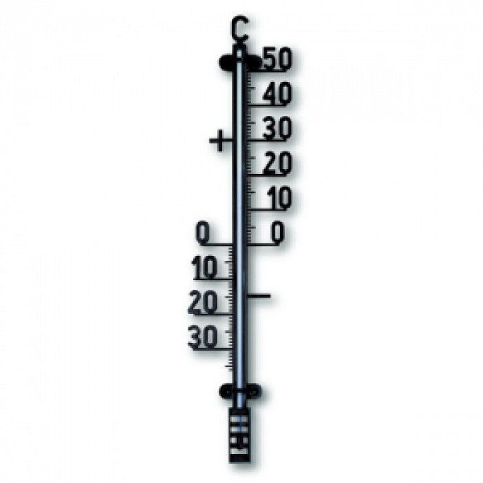 Външен пластмасов термометър / черен 420мм	  