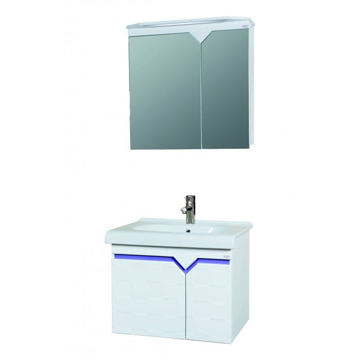 Долен PVC шкаф за баня конзолен с мивка Макена Аякс 65х55х47см