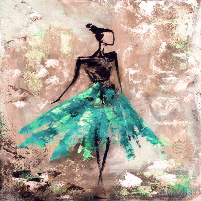 Картина Glass Art KGLS-1070 балерина 40x40cm