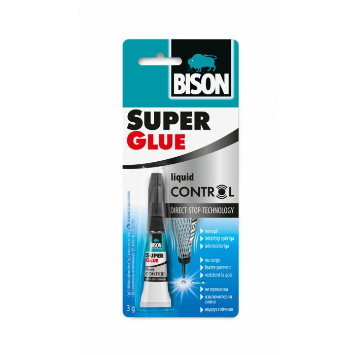 Супер лепило с контрол на капката Bison Super Glue Control ® блистер 3гр