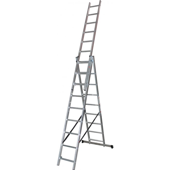 Трираменна алуминиева стълба СН309 / 3х9 стъпала