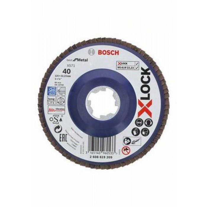 Ламелен прав диск Bosch X-Lock Best for Metal X571 / ø125х22,23mm G40