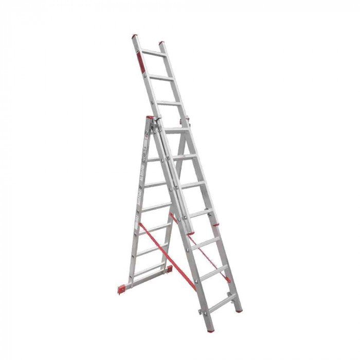 Трираменна алуминиева стълба VIRA 3х7 стъпала 