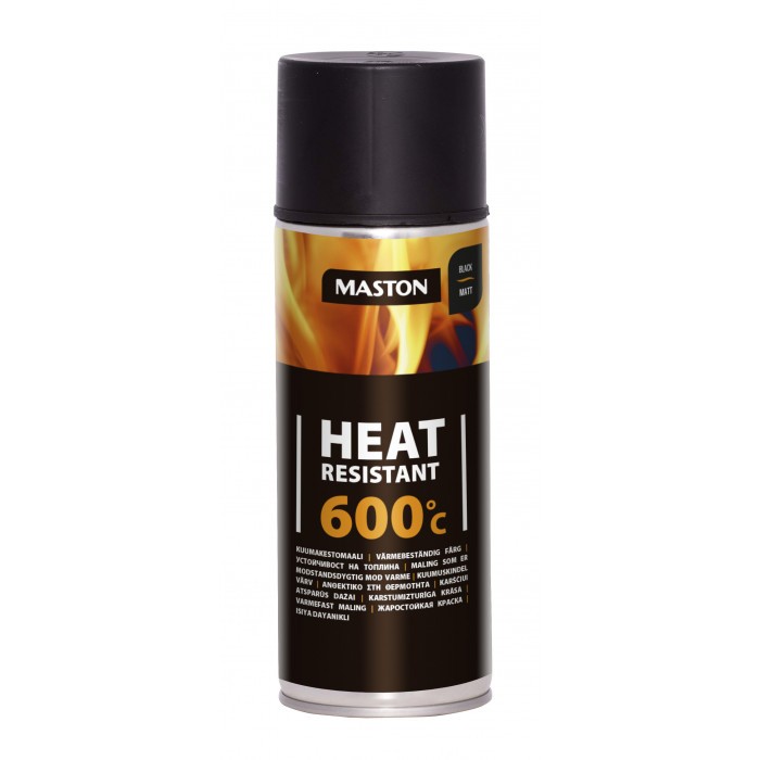Топлоустойчив спрей боя Maston +600°C черен 400ml
