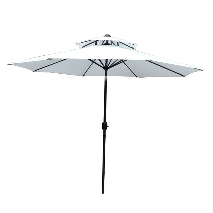 Градински чадър с двоен покрив ZRU012-A L. бежов 270см
