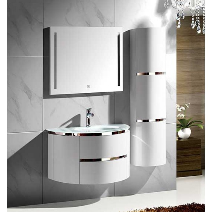 Комплект шкафове за баня - долен с умивалник, колона и огледало 5819
