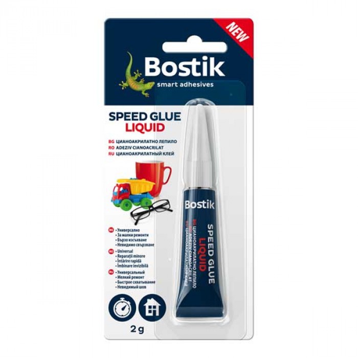Универсално бързо течно лепило Bostik Speed Glue Liquid 2г