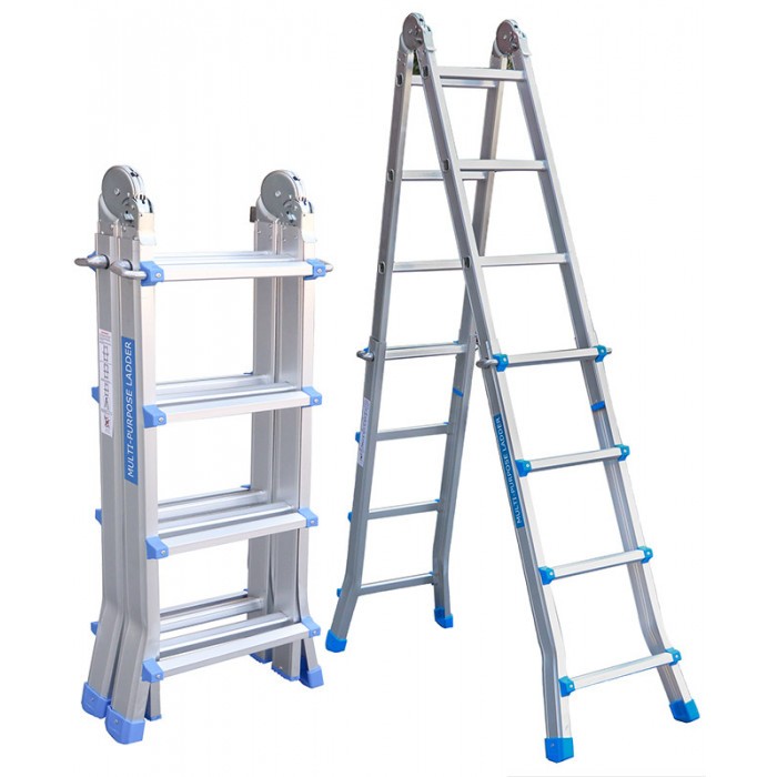 Телескопична алуминиева стълба АТ404 / 2x7 стъпала