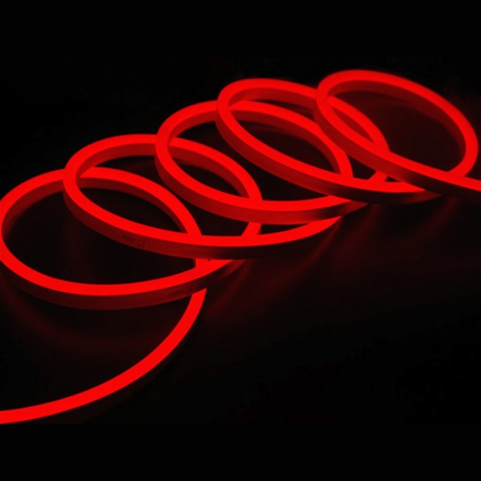 Светещ LED кабел със захранване 6W/метър червен 5м