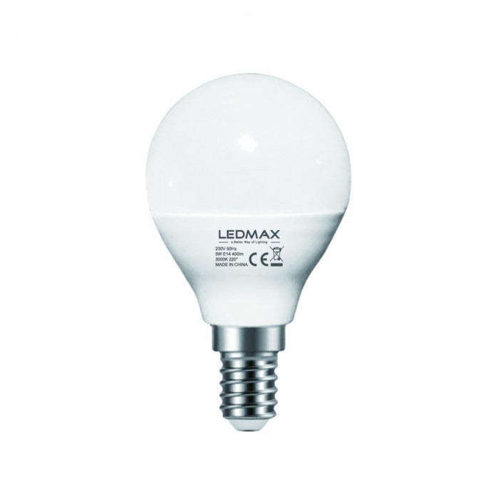LED крушка LEDMax Е14 5W 3000K G45 CE/EMC