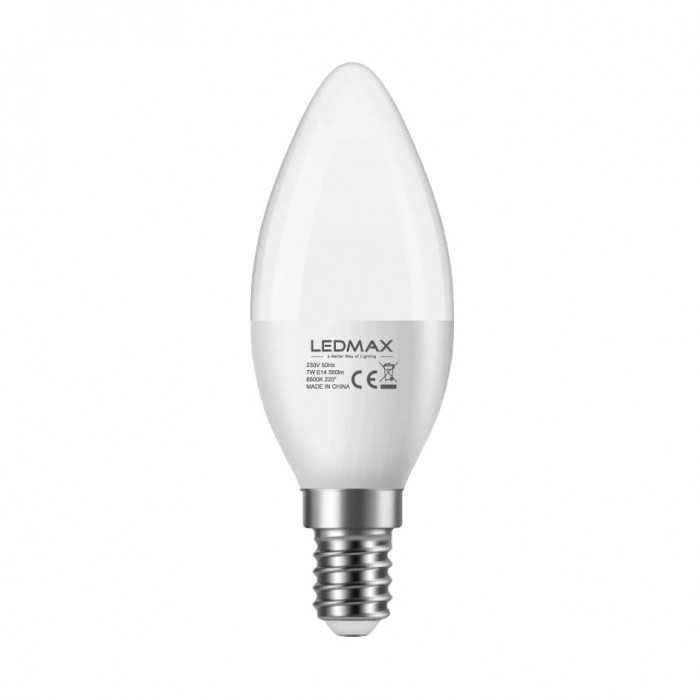 LED крушка LEDMax Е14 7W 6500K C37 CE/EMC