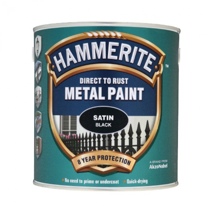 Боя за метал Hammerite сатен черен 750 мл